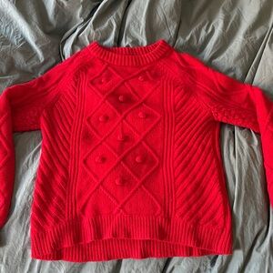 J. Crew Bold Red Crew Neck Sweater